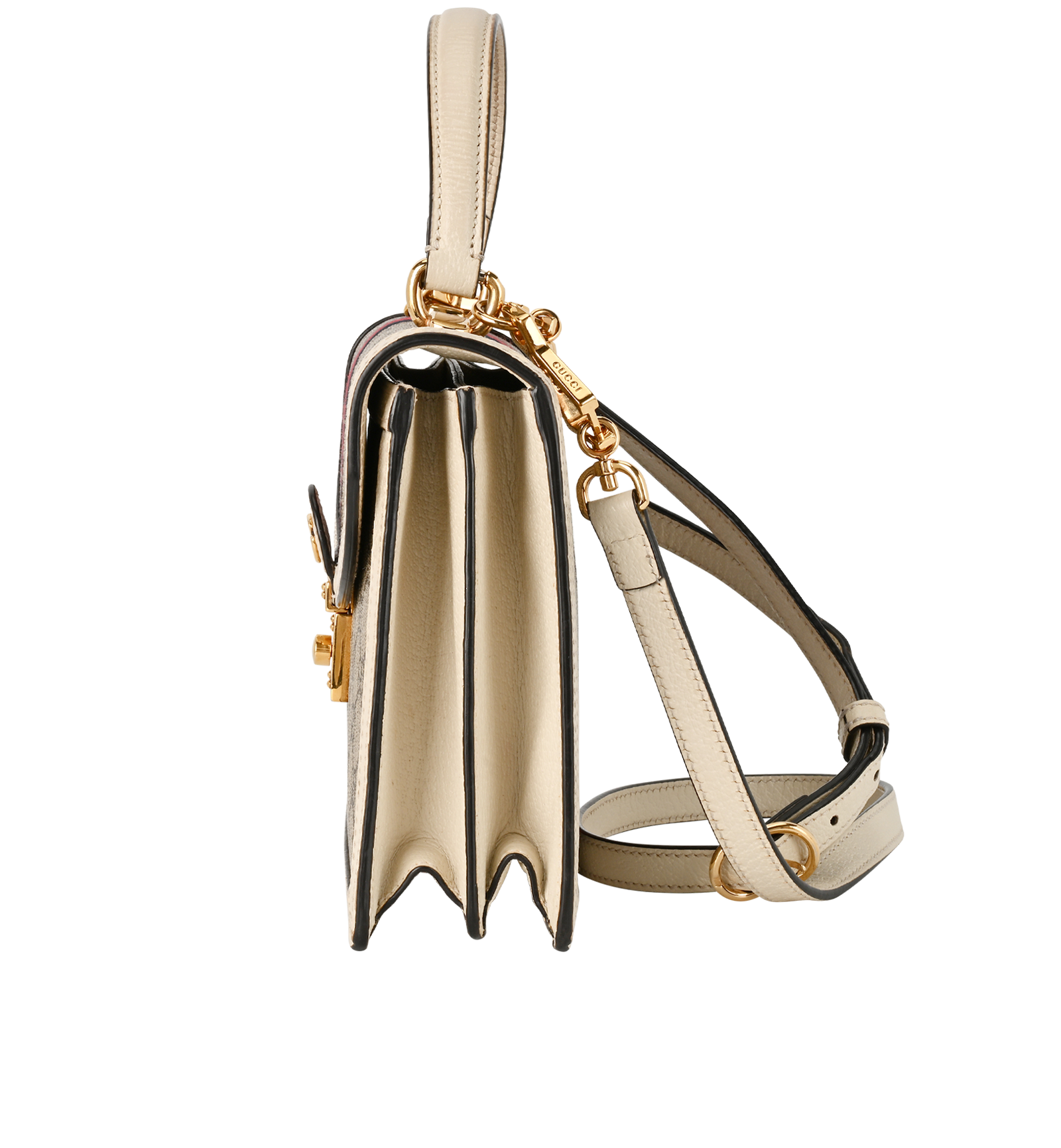 Small Ophidia Top Handle, &pound;1,100, Handbags, Beige, Canvas, Bottom view